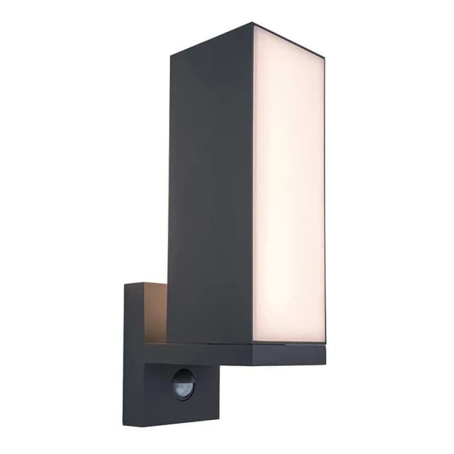 Lutec Lutec Cuba LED Outdoor Wall Light with PIR Sensor - Dark Grey