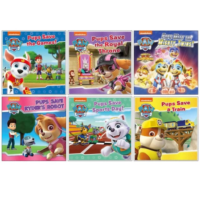 Nickelodeon Paw Patrol 6 Books Collection Set Pups Meet Mighty Twins!, Pups Save a Train Nickelodeon & PAW Patrol Books