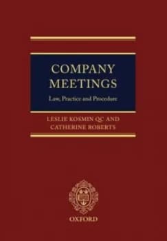 Company Meetings by Leslie Kosmin Qc Hardback