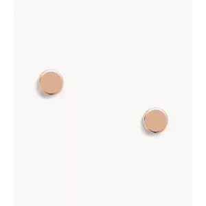 Fossil Womens Sadie Rose Gold-Tone Stainless Steel Round Stud Earring - Rose Gold