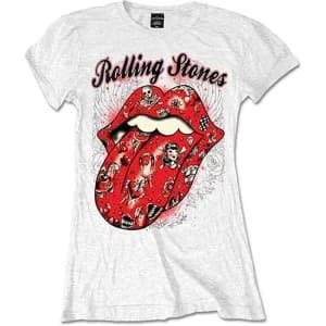 The Rolling Stones - Tattoo Flash Womens XX-Large T-Shirt - White
