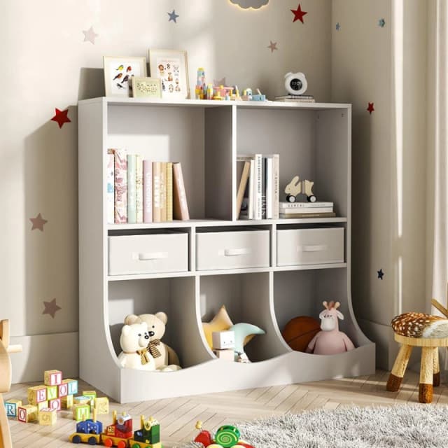 Kabinet UK 3-Tier Open Style Toy and Book Storage Cabinet White unisex One size