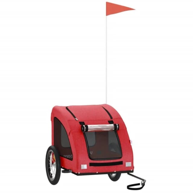VIDAXL Pet Bike Trailer Red Oxford Fabric and Iron Vidaxl 8720845770426