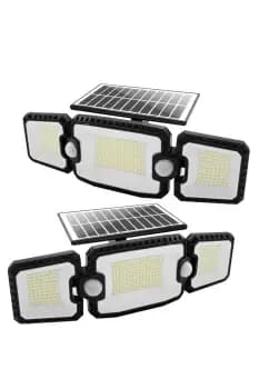 Solar LED Triple Security Floodlight with Double PIR Sensor
