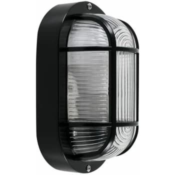 Outdoor Garden Security Bulkhead Wall Light IP44 Rated - Black