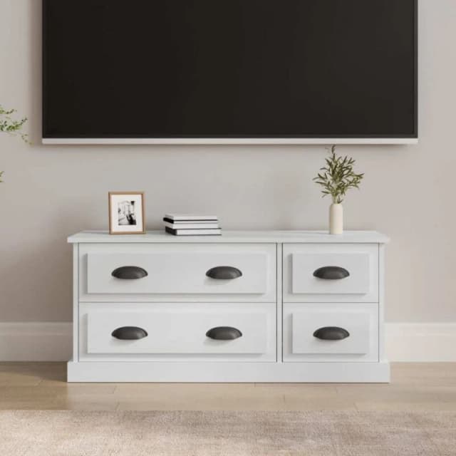 VIDAXL TV Cabinet High Gloss White 100x35.5x45cm Engineered Wood Vidaxl 8720845793401