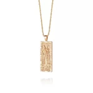Daisy London 18ct Gold Plate Palm Engraved Necklace 18ct Gold Plate