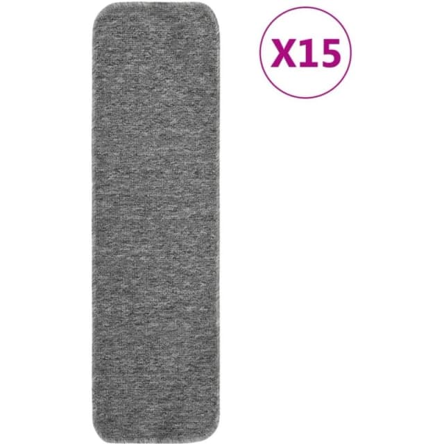 VIDAXL Anti Slip Stair Mats 15 pcs 75x20cm Grey Rectangular Vidaxl 8720286849125