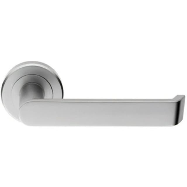 Loops PAIR Flat Faced Lever on Round Rose Chamfered Edge Concealed Fix Satin Chrome Multi