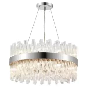 Luminosa Kalih 18 Light G9, Ceiling Pendant Round, Polished Nickel, Clear Item Weight: 16.81kg