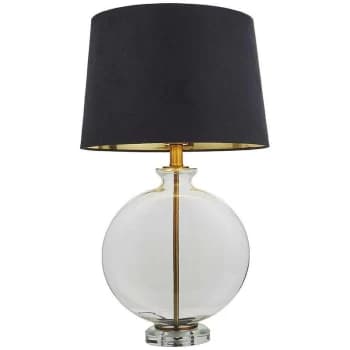 Endon Gideon - 1 Light Table Light Clear Glass & Antique Brass Plate, E27