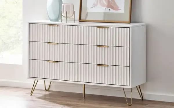 Julian Bowen Murano Matte White 6 Drawer Chest of Drawers