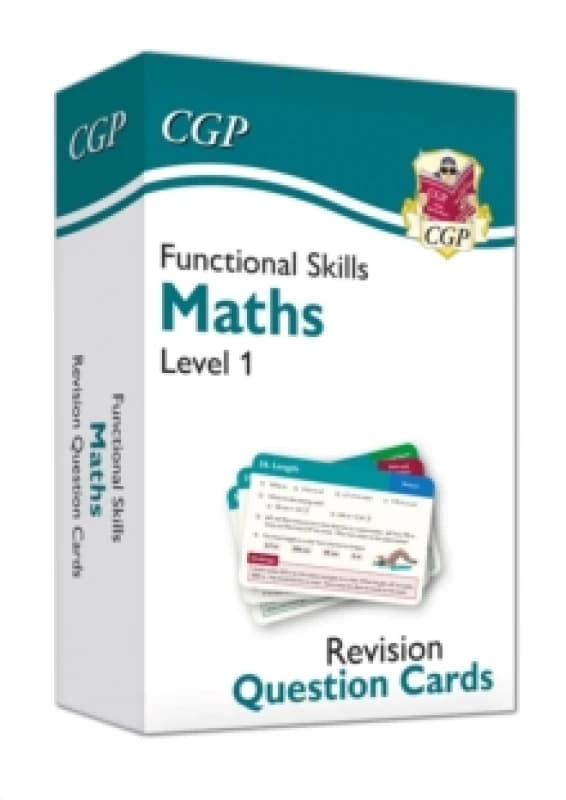CGP Books Functional Skills Maths Revision Question Cards - Level 1 Hardback Book Multi