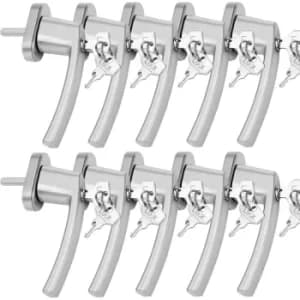 10x or 2x Lockable Window Aluminium Handle Security Child Protection Universal 10x silber (de)