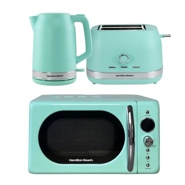 Hamilton Beach Ella Mint Kettle, Toaster & Microwave Set Mint Unisex