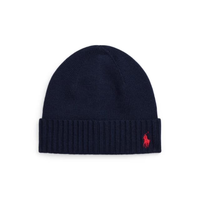 Polo Ralph Lauren Logo Beanie Juniors RL Navy male Childs