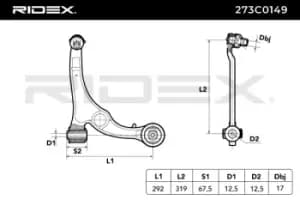 RIDEX Suspension arm FIAT 273C0149 50700779,507007979,93501486