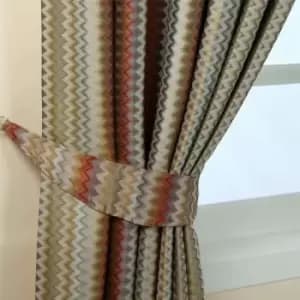 HOMESCAPES Multi-Colour Zig Zag Jacquard Curtain Tie Back Pair - Multi-Colour