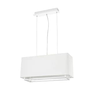 Vesper 2 Light Ceiling Pendant Bar White, Beige - Rectangle Frame, E27