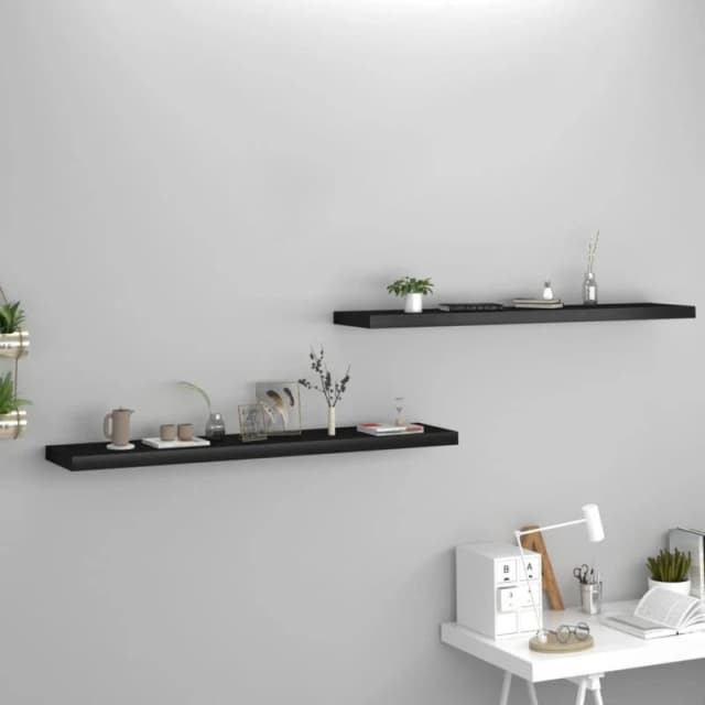 VIDAXL Vidaxl - Floating Wall Shelves 2 pcs Black 120x23.5x3.8cm mdf 8720286074732
