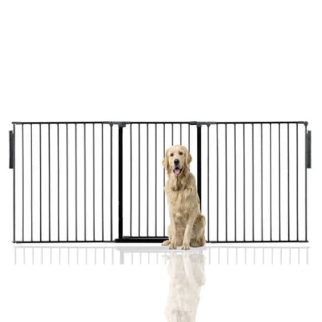 Bettacare Premium Extra Tall Multi Panel Flexible Dog Barrier, Up To 226Cm Wide, Black, 105Cm Tall