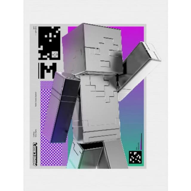 Minecraft Minecraft Blockwave Canvas Print in Silver Silver One Size Unisex 5063652187852