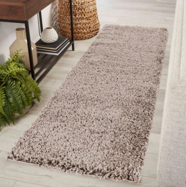 Desire Rugs Plain Living Room Shaggy Area Rugs L.beige Runner 60X220 Cm