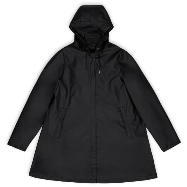Rains Womens A-Line Raincoat Black 01 female X Small