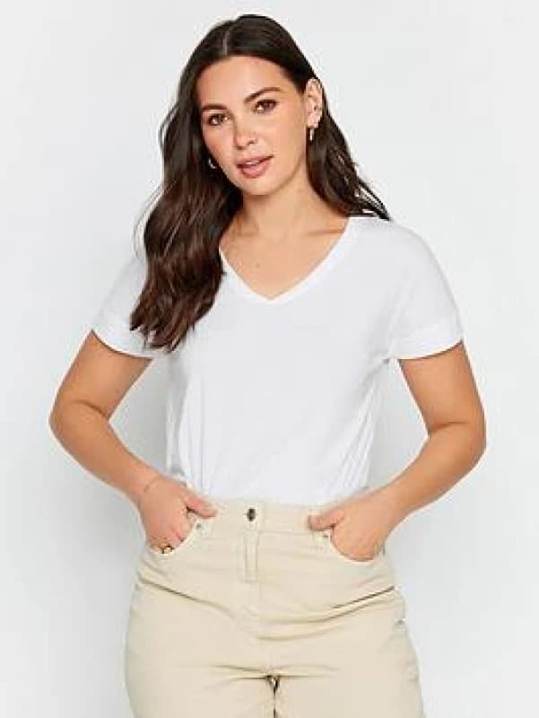 Long Tall Sally Tall Premium V-Neck T-Shirt White