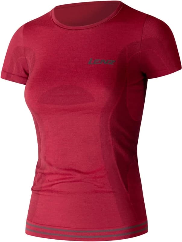 Lenz 6.0 Merino Round Neck Women T-Shirt, red, Size XS