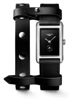 LONGINES L52554592 DOLCEVITA X YVY Double Black Leather Watch