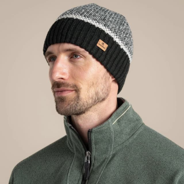 Craghoppers Craghoppers Men Forster Knitted Beanie in Black Size: Small/Large Black S/M Male 5063260074971