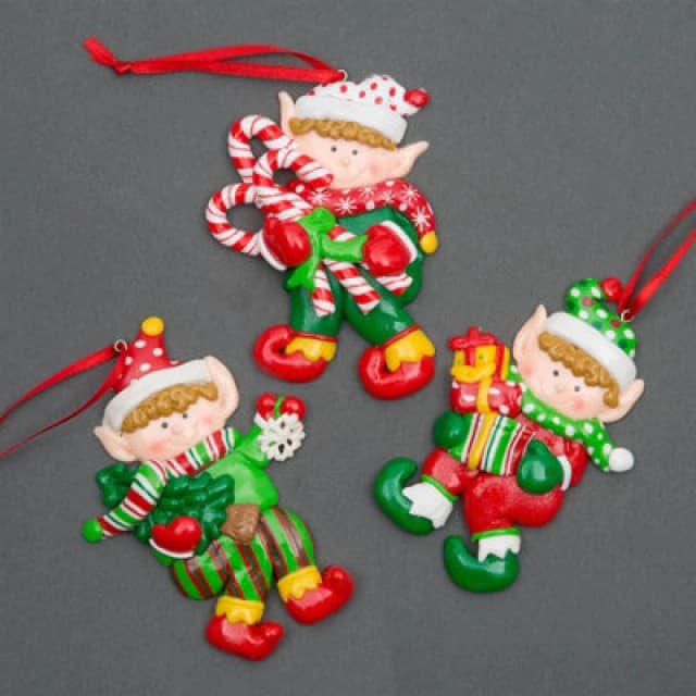 Shatchi Christmas Tree Hanging Decorations Homes Decorated with Cup Cake Candy Santa Snowman Teddy 3pc Multi