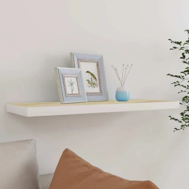 VIDAXL Vidaxl - Floating Wall Shelf Oak and White 80x23.5x3.8cm mdf 8720286416808