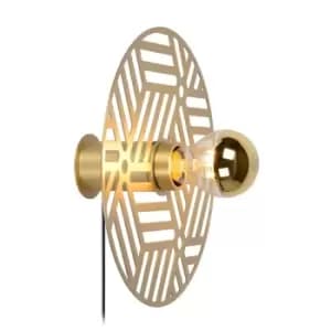 Olenna Retro Wall Light - Ø25cm - 1xE27 - Matt Gold, Brass