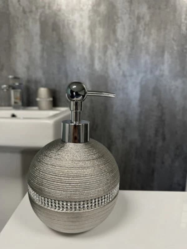 Showerdrape Pzazz Silver Diamante Bathroom Sink Liquid Soap Dispenser