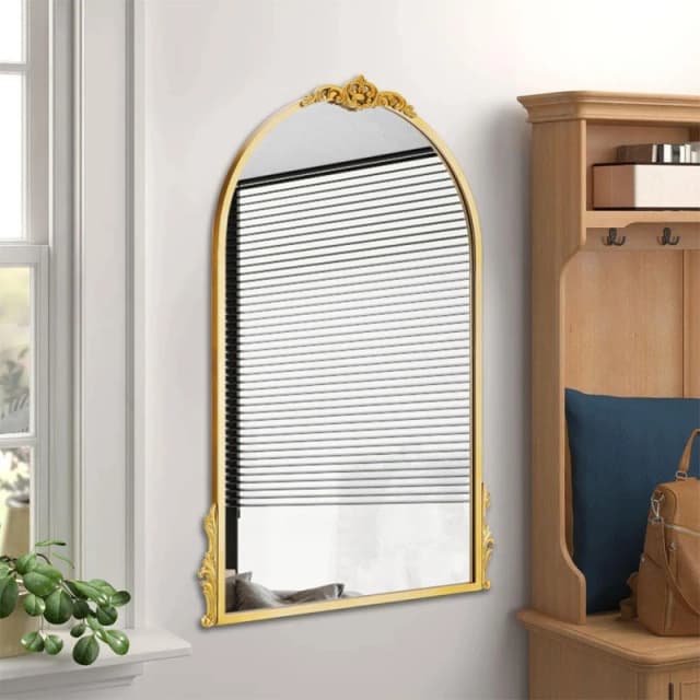 LIFE IDEAS Gold Antique Decor Baroque Wall Mirror Gold unisex One size