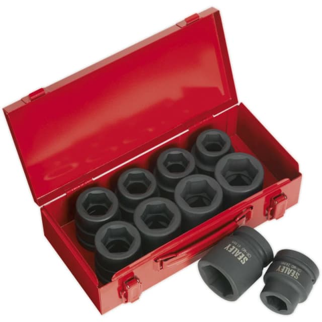 Loops 10 Piece PREMIUM Impact Socket Set - 1" Sq Drive - High Torque - Chromoly Steel Metallics