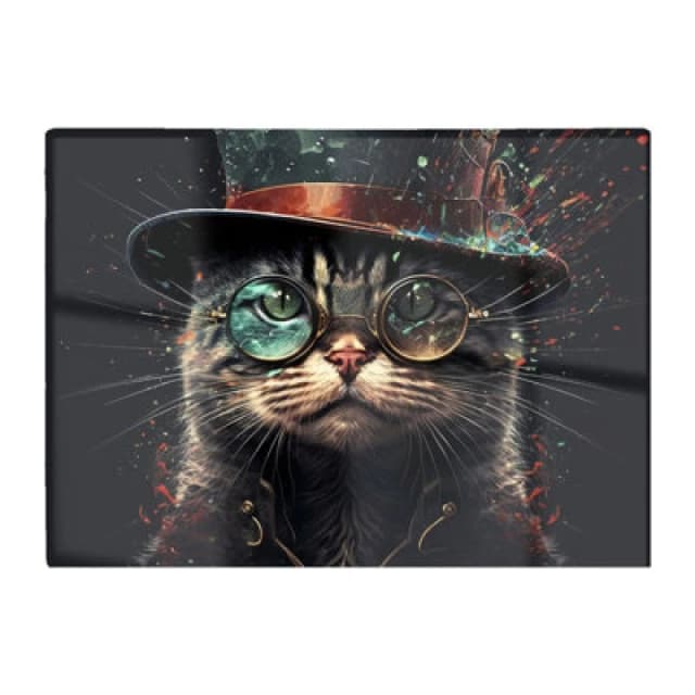 Warren Reed Designer Cat With Glasses Splashart Chopping Board
