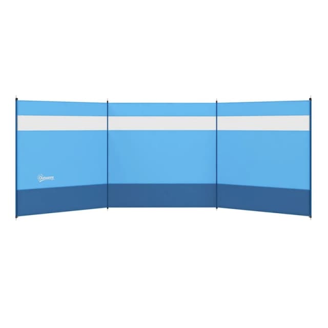 Outsunny Camping Windbreaks with Clear Windows and Carry Bag Blue