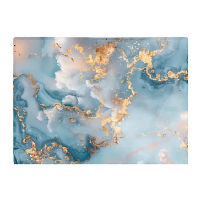 Warren Reed Designer Blue And Gold Marble Effect Chopping Board
