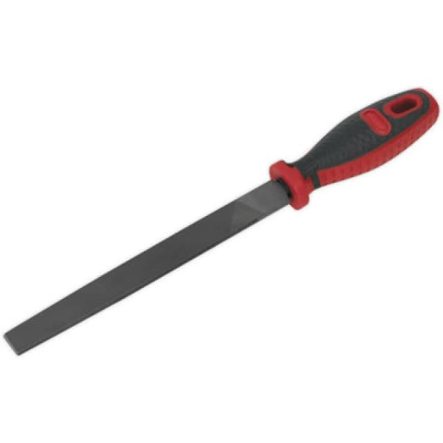 Loops 200mm Flat Taper Engineers File - Double Cut - Coarse - Comfort Grip Handle Multi