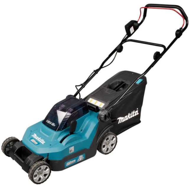 Makita LXT Makita DLM382PT2 Twin 18V (36V) Li-ion LXT 38cm Lawnmower with 2x 5.0Ah Batteries and Twin Port Charger