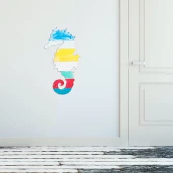 Seahorse - Multicolor Multicolor Decorative Wooden Wall Accessory