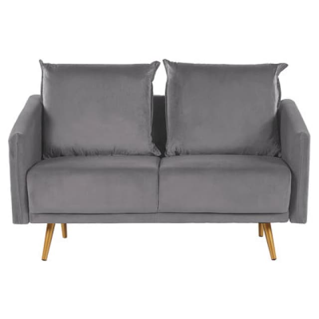 Beliani Sofa 2 Seater Maura Velvet Grey