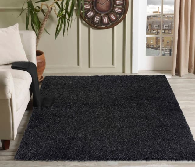 Desire Rugs Plain Living Room Shaggy Area Rugs Anthracite 160X230 Cm