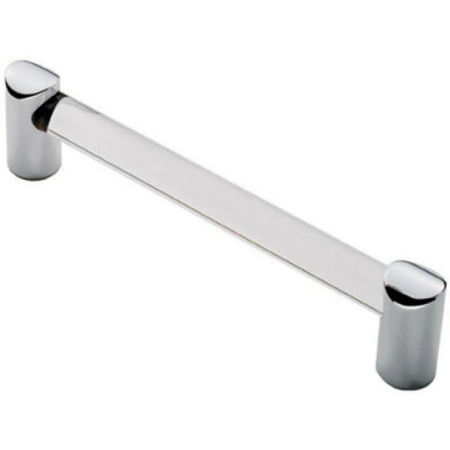 Loops Round Tube Pull Handle 180 x 16mm 160mm Fixing Centres Clear & Chrome Multi unisex