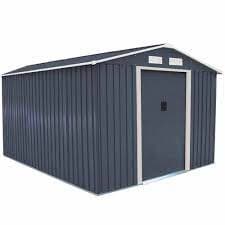Charles Bentley 8ft x 10ft Metal Garden Shed Grey