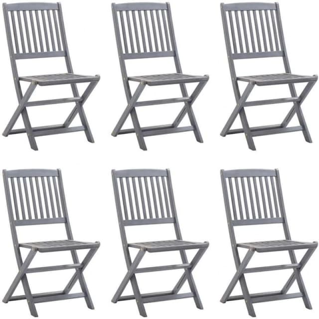 VIDAXL Folding Outdoor Chairs 6 pcs Solid Acacia Wood Vidaxl 8720286297698