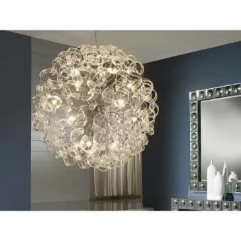 Schuller Lighting - Schuller Nova - 15 Light Dimmable Crystal Ribbon Ceiling Pendant with Remote Control Chrome, G9